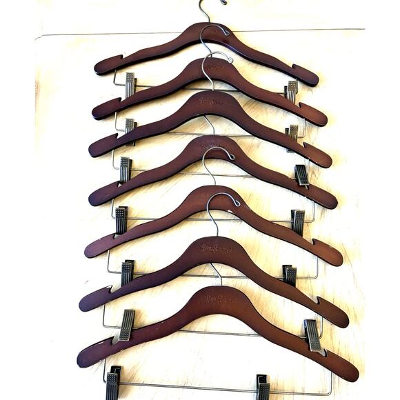 7 Lilly Pulitzer Clothes Hangers brown clip pants shorts dress skirt RARE lot 7 - Picture 2 of 10